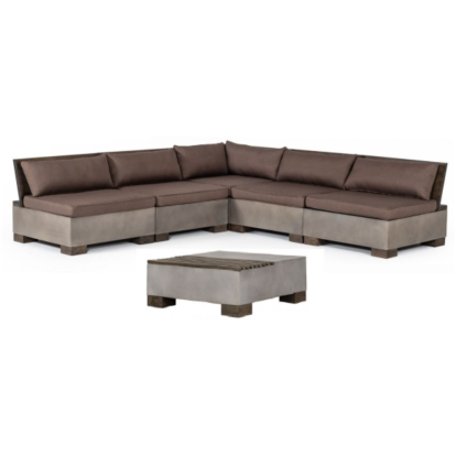 VIG Furniture Brown Outdoor Sofa Set SKU VGLB-RIVI-SQR-SET2 - Product ID 79950
