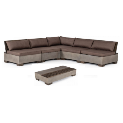 VIG Furniture Brown Outdoor Sofa Set SKU VGLB-RIVI-REC-SET1 - Product ID 79951
