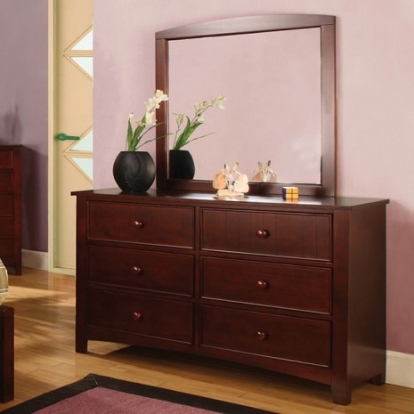 Furniture Of America Omnus Transitional Solid Wood, Wood Veneer, Others Cherry Dresser | CM7905CH-D