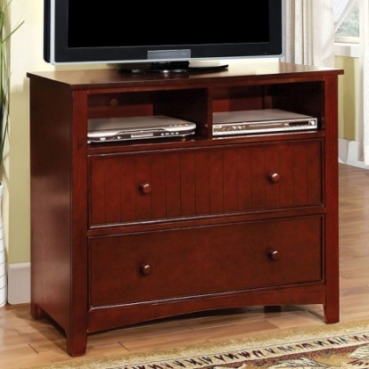 Furniture of America Omnus Transitional Solid with Wood Veneer Cherry Media Chest Model CM7905CH-TV