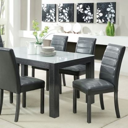 Furniture Of America Elise Contemporary Tempered Glass Gray Dining Table | CM3553GY-T-TABLE