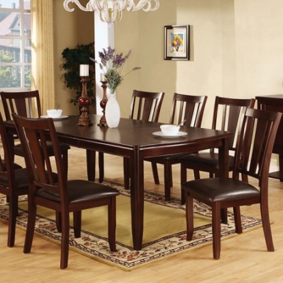 Furniture of America Edgewood Transitional Leatherette Solid with Wood Veneer Espresso Dining Table Model CM3336T
