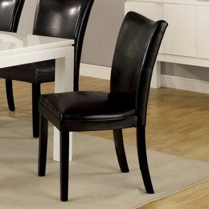 Furniture of America Belliz Contemporary Leatherette Solid with Wood Black Side Chair (2-Box) Model CM3176BK-SC-2PK