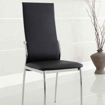 Furniture of America Kalawao Contemporary Leatherette Metal Black Side Chair (2-Box) Model CM8310BK-SC-2PK