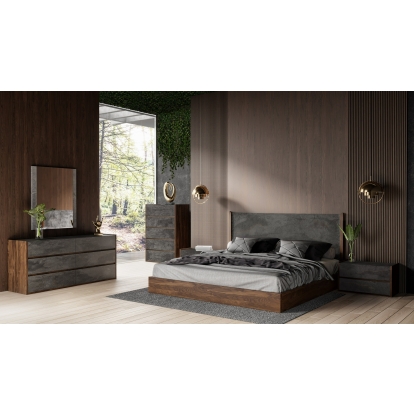 Nova Domus Rado - Modern Walnut & Volcanic Slate Bedroom set Bedroom Set Walnut furniture-00182582|82583|82584 Vig Furniture VGACRADO-WAL-BED-SET