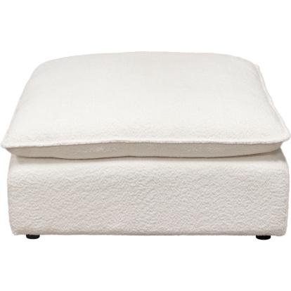 Diamond Sofa IVYOTWH Ivy Square Ottoman White Faux Shearling Feather Down