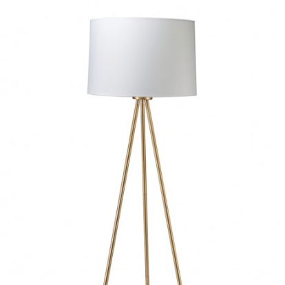 Furniture of America Zera Contemporary Fabric Metal White-Gold Floor Lamp Model L731181-WH