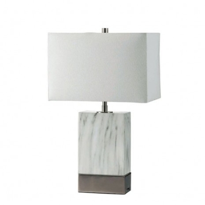 Furniture Of America Faith Contemporary Metal White/Silver Table Lamp | L731197-SV