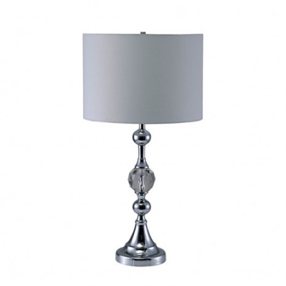 Furniture of America Emi Contemporary Glass Metal White-Silver Table Lamp Model L76187T