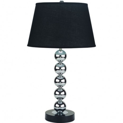 Furniture of America Opal Contemporary Metal Silver-Black Table Lamp (2-Box) Model L76257T