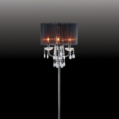Furniture Of America Jada Glam Metal Chrome/Black Floor Lamp | L76733BK-F