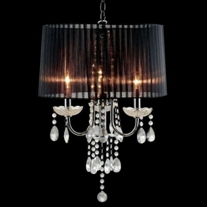 Furniture of America Jada Glam Metal Chrome-Black Ceiling Lamp Model L76733BK-H