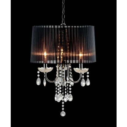 Jada Chrome/Black Ceiling Lamp Model L76733BK-H by Furniture of America