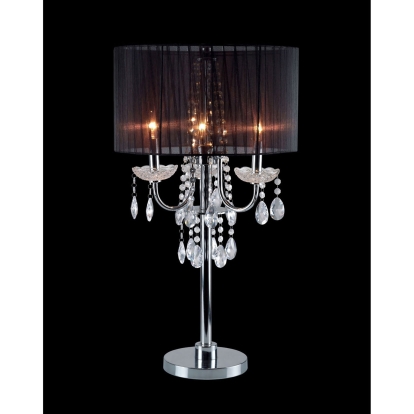 Jada Chrome/Black Table Lamp Model L76733BK-T by Furniture of America