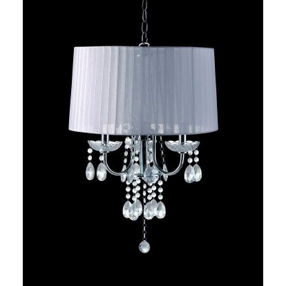 Jada Chrome/White Ceiling Lamp Model L76733WH-H by Furniture of America