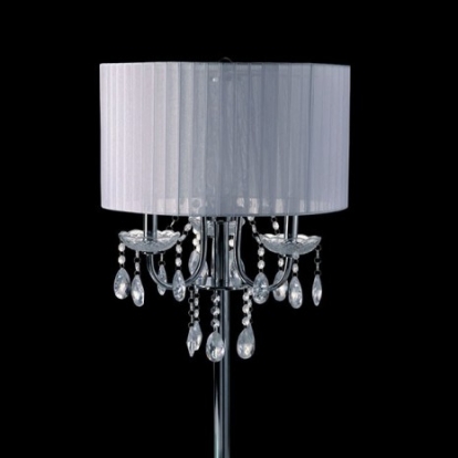 Furniture Of America Jada Glam Metal Chrome/White Table Lamp | L76733WH-T