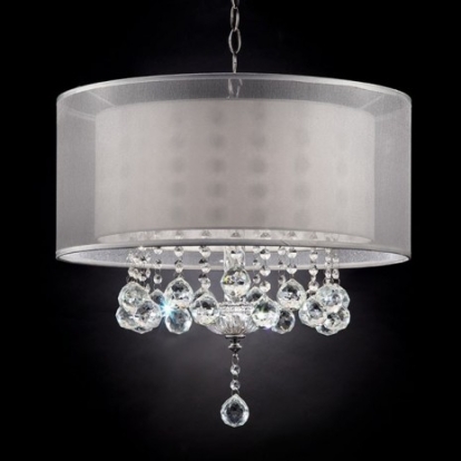 Furniture of America Lila Glam Crystal Metal Silver Ceiling Lamp Model L9149H