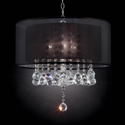 Furniture of America Minn Glam Crystal Metal Chrome Ceiling Lamp Model L9150H