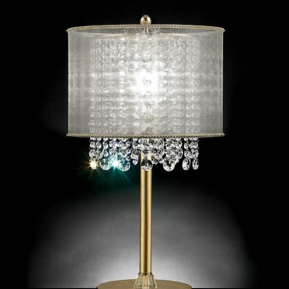 Furniture of America Ana Glam Crystal Metal Gold Table Lamp Model L9154T
