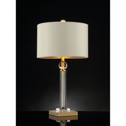 Furniture of America Charis Contemporary Crystal Metal Gold-Ivory Table Lamp Model L9161T
