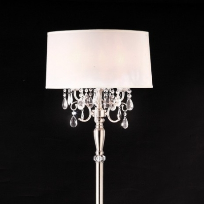 Furniture Of America Sophy Traditional Crystal, Metal White/Chrome Floor Lamp | L95109F