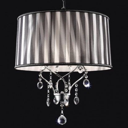 Furniture Of America Arya Glam Crystal, Metal Black/Chrome Ceiling Lamp | L95123H
