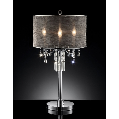 Gina Chrome/Black Table Lamp Model L95127T by Furniture of America