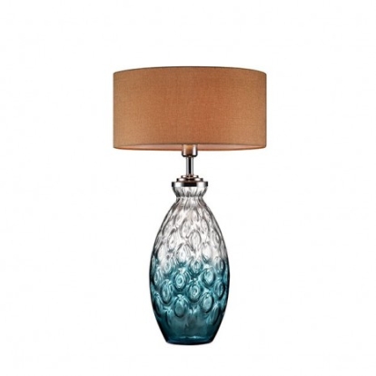 Furniture Of America Cindy Contemporary Glass Aquamarine Table Lamp | L9703