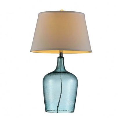 Furniture Of America Alex Contemporary Glass Blue Table Lamp | L9708