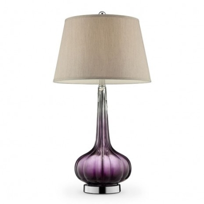 Furniture of America Fay Contemporary Glass Purple Table Lamp Model L9709