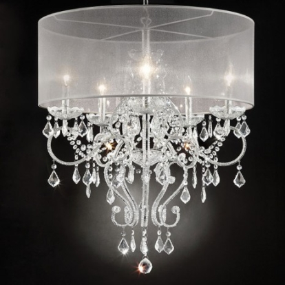 Furniture Of America Rigel Glam Crystal, Metal Silver Ceiling Lamp | L9720H