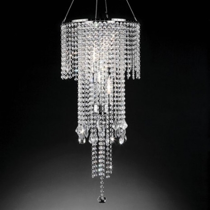 Furniture of America Alrai Glam Crystal Metal Clear Ceiling Lamp Model L9721H