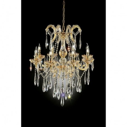 Furniture of America Christiana Traditional Crystal Gold Ceiling Lamp Model L9806H