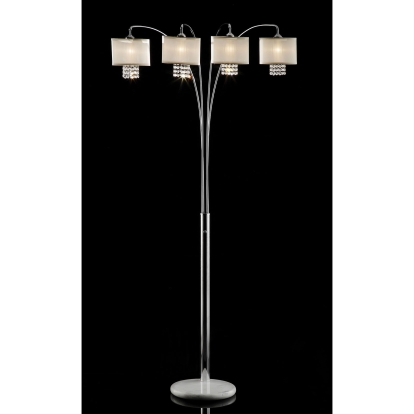 Claris Ivory/Chrome Arch Lamp Model L99742 by Furniture of America