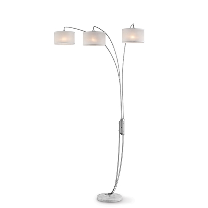 Leanne Off-White/Chrome Arch Lamp Model L99744 by Furniture of America