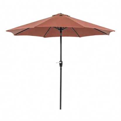 Furniture of America Soli Contemporary Fabric Steel Burgundy 9' Outdoor Umbrella with Auto Tilt + 21" Round Base Model LA-A009RD+BASE