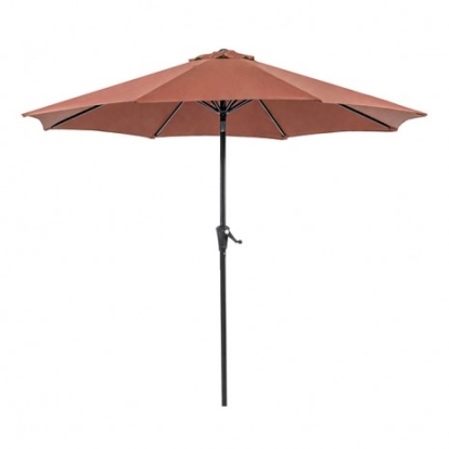 Furniture of America Tano Contemporary Fabric Steel Burgundy 9' Outdoor Umbrella + 21" Round Base Model LA-A010RD+BASE