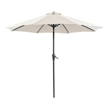 Furniture of America Tano Contemporary Fabric Steel Beige 9' Outdoor Umbrella + 21" Round Base Model LA-A010SV+BASE