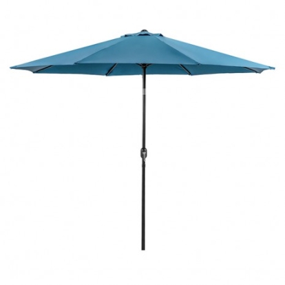 Furniture of America Mora Contemporary Fabric Steel Blue 11' Outdoor Umbrella + 21" Round Base Model LA-A011BL+BASE