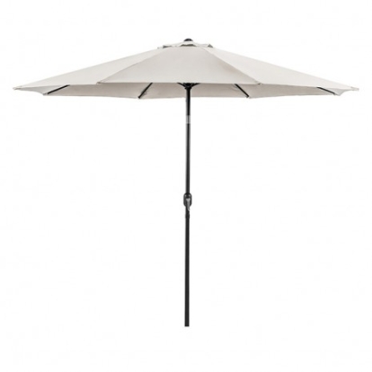 Furniture of America Mora Contemporary Fabric Steel Beige 11' Outdoor Umbrella + 21" Round Base Model LA-A011SV+BASE