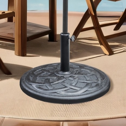Furniture Of America Duro Contemporary Resin Black Round Umbrella Base | LA-A014BK
