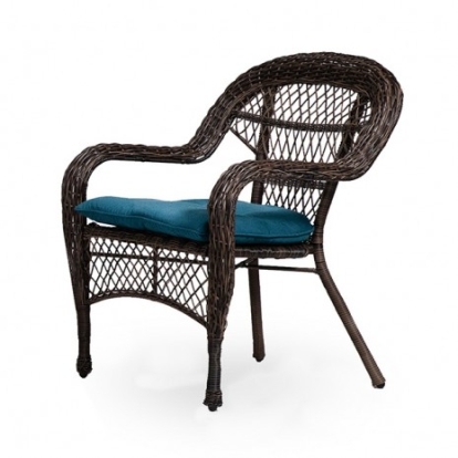 Furniture of America Oliveri Contemporary Brown-Blue Brown-Blue Wicker Stacking Chair - 2Pc-Stack Model LA-L006DT-2PK