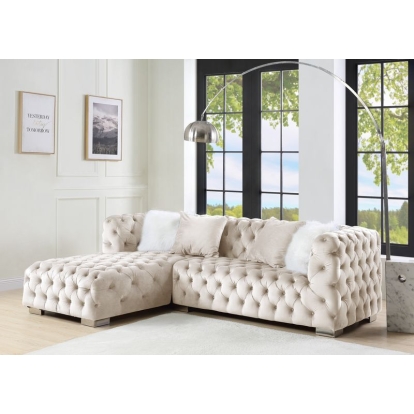 ACME Syxtyx Sectional Sofa With 4 Pillows Model LV00334