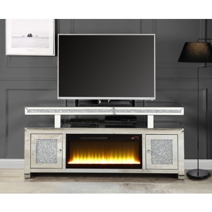 ACME Noralie Tv Stand With Fireplace Model LV00523