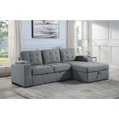 ACME Kabira Sectional Sofa With Sleeper & Storage Model LV00970