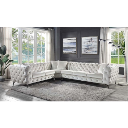 ACME Atronia Sectional Sofa With 4 Pillows Model LV01160