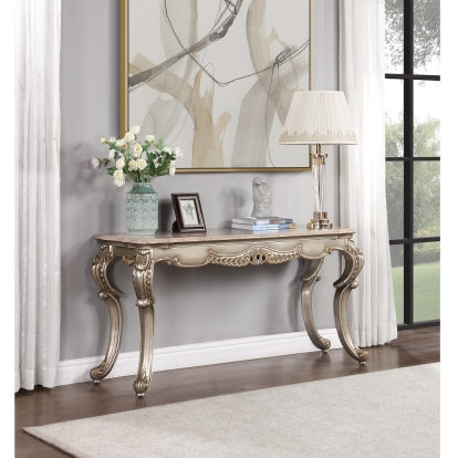 ACME Miliani Sofa Table With Marble Top Model LV01785