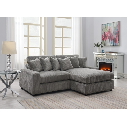 ACME Tavia Reversible Sectional Sofa With 6 Pillows Model LV01882