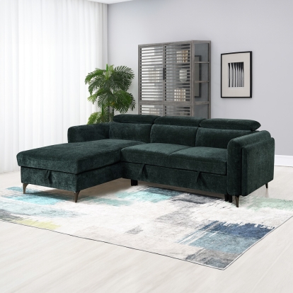 ACME Zadok Sectional Sofa With Sleeper & Storage Model LV03180