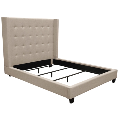 Diamond Sofa MADISONAVEQUBEDSD Madison Ave Queen Wing Bed Tufted Sand Fabric